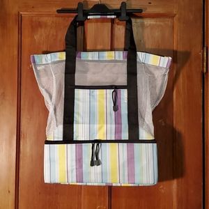 NEW Rotanet Pastel Striped Mesh Beach Bag